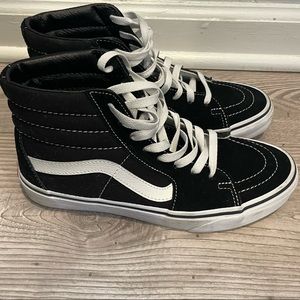 High Top Black Vans W/ white bottoms and white strip never worn